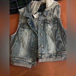 Never worn silver hooded vest